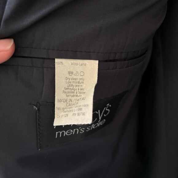 Lauren Ralph Lauren Suit Jacket Men’s 42R Wool Navy Blue Striped Macy’s Canada - Picture 2 of 7
